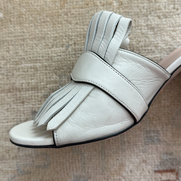 Gucci Mystic White Marmont Fringe Leather Mules size 39 - Picture 4 of 14